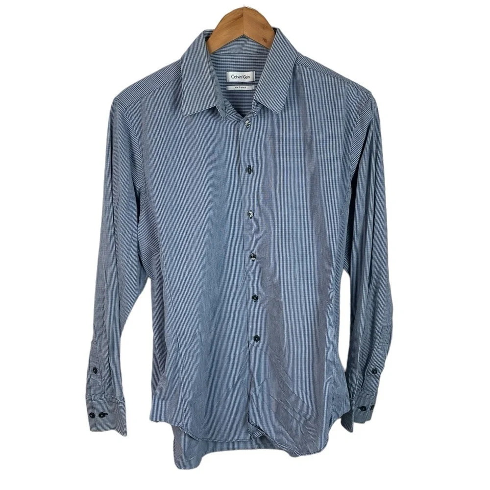 BF1297 Men’s Calvin Klein Slim Fit Stretch Career Dress Shirt 16.5 34/35 L